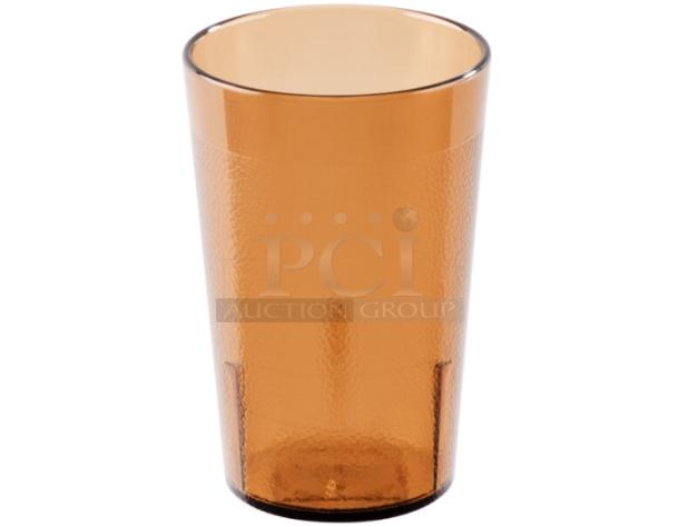 Brand new Cambro Colorware Series amber 8 oz. tumbler, model 800P153. Durable commercial design. Set of 72.