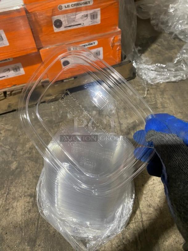 World Centric Ingeo Series compostable fiber box lids, model CTLCS3, clear 8.8"x6.8", new condition, 400 per case.