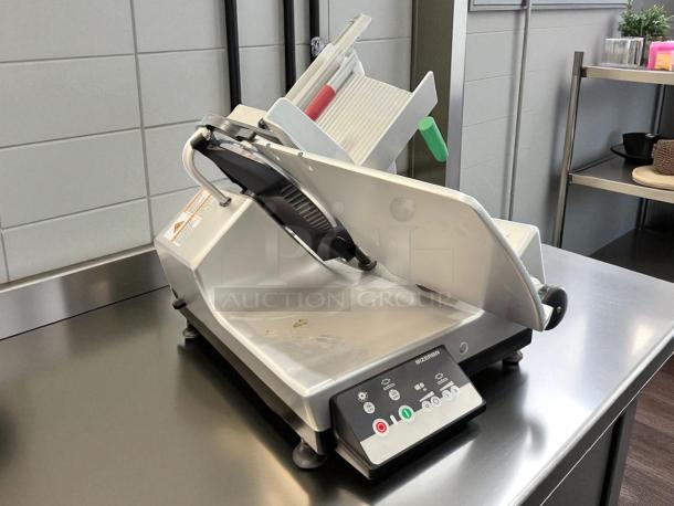 Great Buy - Bizerba Model L-22 Automatic Gravity Feed Meat Slicer w/ 13" Blade, Safety Illuminated Dial, Aluminum, 1/2 hp 120V. 1Ph. - Tested & Working - Image 3 of 5