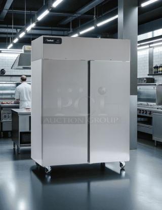 Great Cosmetic Condition - Delfield GBR2P-S Coolscapes 55-1/5” Wide Reach-In Refrigerator With Two Solid Doors - 115V, 0.33 HP - Tested & Working