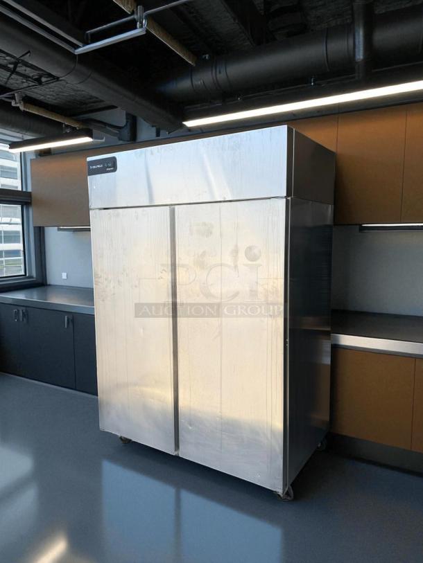 Great Cosmetic Condition - Delfield GBR2P-S Coolscapes 55-1/5” Wide Reach-In Refrigerator With Two Solid Doors - 115V, 0.33 HP - Tested & Working - Image 4 of 7