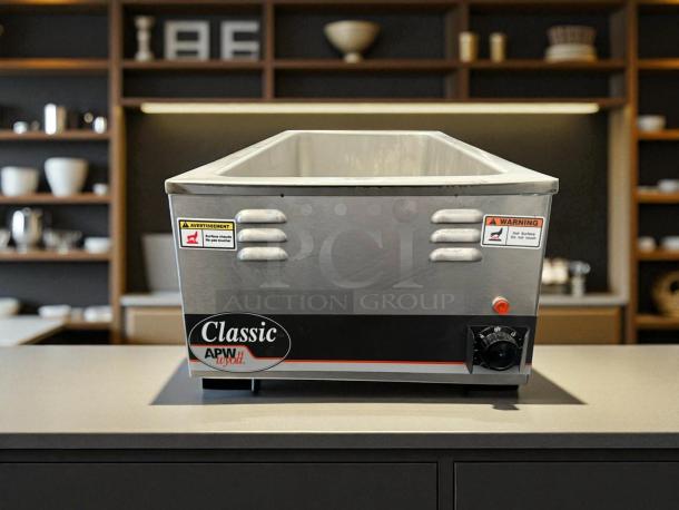 Great Condition - APW Wyott W-43V Countertop Food Warmer - Wet w/ (4) 1/3 Pan Wells, 120v - Tested & Working - Image 4 of 6