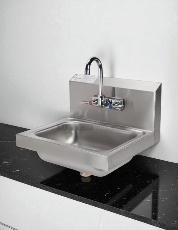 Great Condition - Advance Tabco 7-PS-60 Hand Sink with Splash Mount Faucet - Tested & Working - Image 1 of 4
