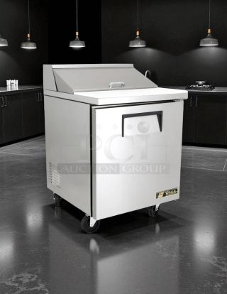 Great Condition - True TSSU-27-08 Solid 1 Door Sandwich / Salad Refrigerated Prep Table, Stainless Steel 115V.- Tested & Working