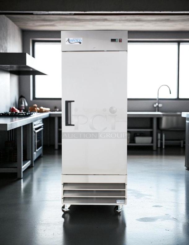 Nice & Clean - Avantco A-19F-HC 29" Solid Door Reach-In Freezer 115v. - Tested & Working - Image 1 of 7