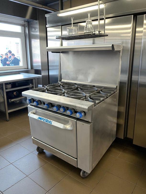 Very Nice - Imperial IR-6 Restaurant Series Range, 6 Burners, 1 Oven, Natural Gas, 36" - Tested & Working - Image 4 of 6