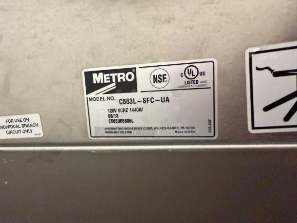 Very, Very Nice - Metro C563L-SFC-L C5 6 Series Under Counter Reach-In Heated Holding Cabinet - Clear Doors 120V 1PH - Tested & Working - Image 7 of 7
