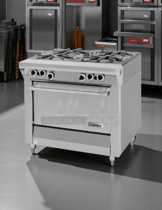 Great Condition - Garland M44R Master Series Natural Gas 4 Burner 34" Range with Standard Oven - 180,000 BTU- Tested & Working