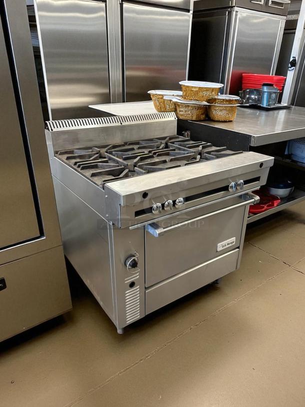 Great Condition - Garland M44R Master Series Natural Gas 4 Burner 34" Range with Standard Oven - 180,000 BTU- Tested & Working - Image 4 of 6