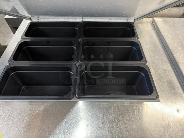 Great Condition - Continental SW60-24M Mighty Top Sandwich Unit, 60" wide,  two-section, (24) 1/6 size x 4" deep pans 115V. 1PH. - Tested & Working - Image 6 of 8