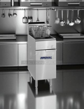 In Great Conditions! - Imperial Range IFS-40NG Natural Gas 40 lb. Tube Fired Fryer - 105,000 BTU - Tested & Working