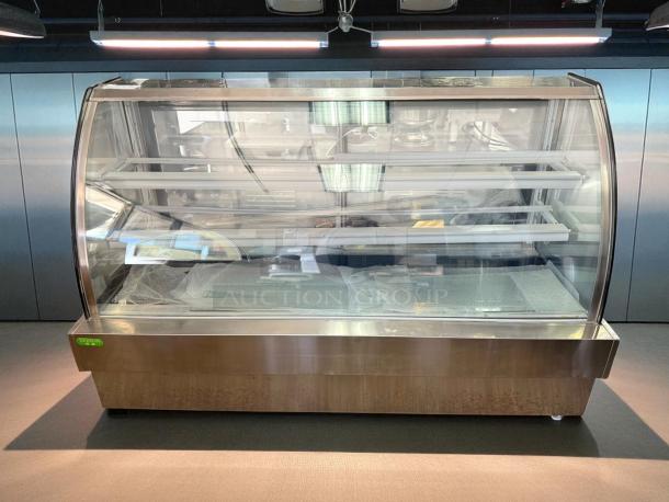 Like New Condition! Dexson Commercial Cooking appliance model GD3890-1 60" Curved Glass Refrigerated Diplay Case - 115v. - Image 2 of 4