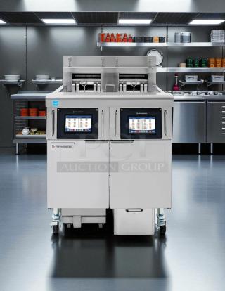 What a find! - Frymaster FilterQuick 2FQE30U Oil-Conserving Electric Floor Fryer with (2) 30 lb. Full Frypots, Automatic Filtration, and Auto Top-Off - 208V, 3 Phase - Tested & Working