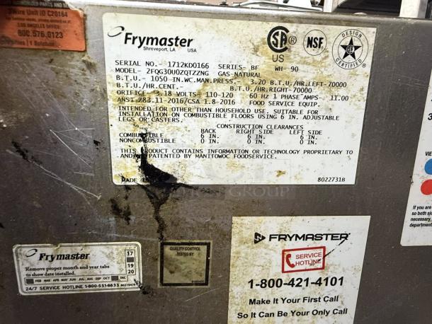 What a find! - Frymaster FilterQuick 2FQE30U Oil-Conserving Electric Floor Fryer with (2) 30 lb. Full Frypots, Automatic Filtration, and Auto Top-Off - 208V, 3 Phase - Tested & Working - Image 6 of 6