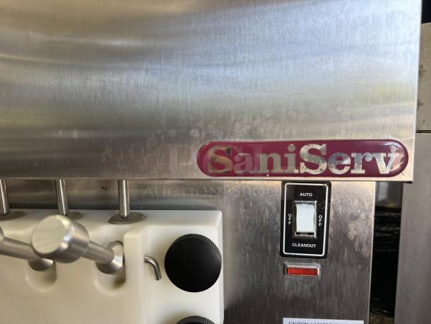 Great Condition - SaniServ 501 WATER Twist 22 Qt. Countertop Water Cooled Soft Serve Ice Cream Machine with 2 Hoppers - 208/230V - Tested & Working - Image 5 of 6