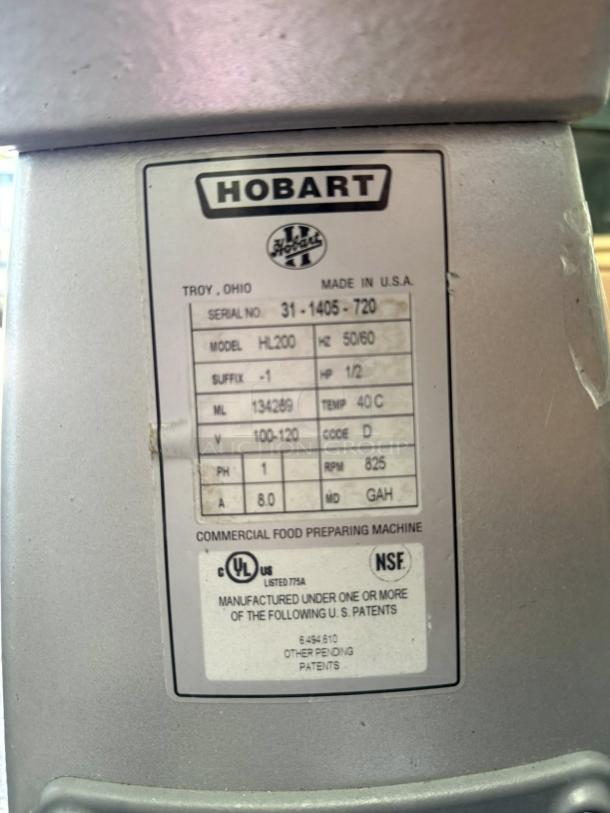Amazing Find ! - Hobart Legacy+ HL200 20 Qt. Planetary Stand Mixer with Guard & Standard Accessories - 120V, 1/2 hp - Tested & Working - Image 6 of 6