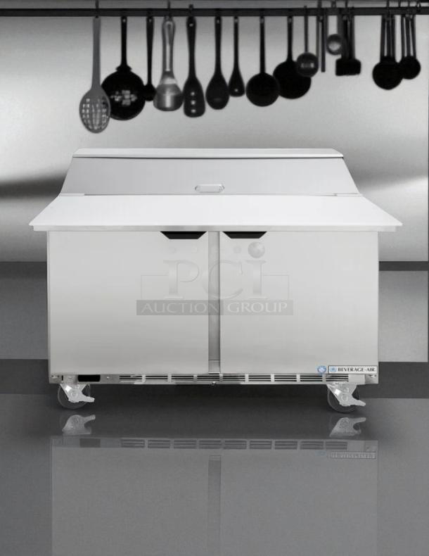 Good Condition - Beverage Air - SPE48-12 - Sandwich Prep Table - Elite Series, 115v. - Tested & Working - Image 1 of 4