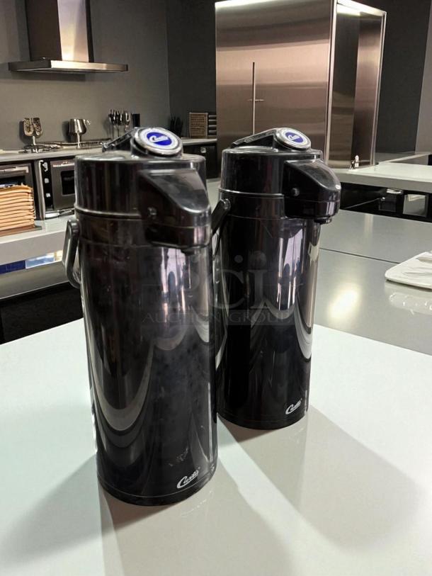 Good Condition - Curtis ThermoPro 2.2 Liter Glass Lined Black Airpot with Lever TLXA2203G000  - Tested & Working - Image 4 of 4