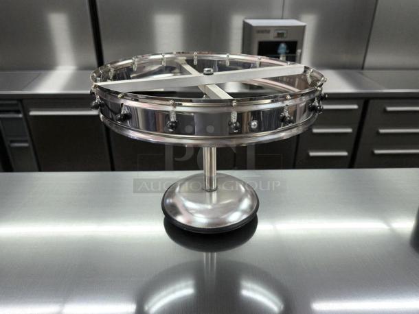 NICE ! - Choice 18" Stainless Steel 16 Clip with Pedestal Base Portable Order Wheel Ticket Holder - Image 1 of 3