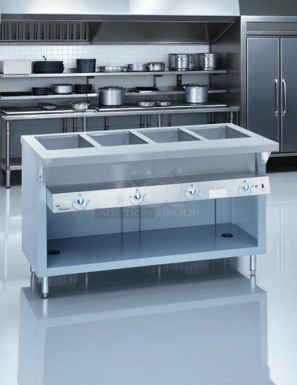 Great Find ! - Duke E-4-DLSS 60" Hot Food Table w/ (4) Wells & Cutting Board, 240v/1ph - Tested & Working - Image 1 of 5