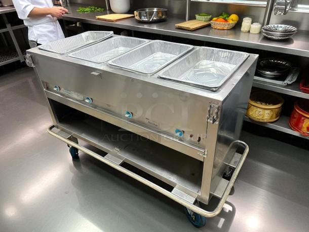 Great Find ! - Duke E-4-DLSS 60" Hot Food Table w/ (4) Wells & Cutting Board, 240v/1ph - Tested & Working - Image 4 of 5