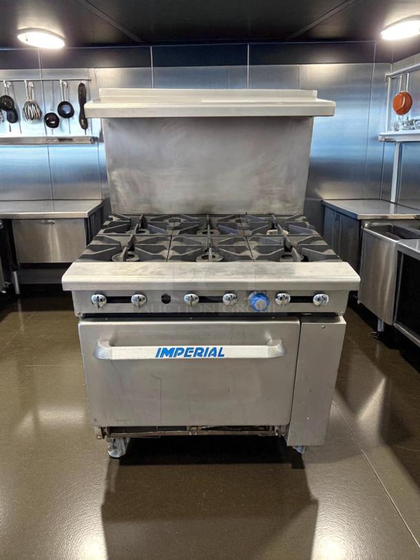 Popular Brand! - Imperial IR-6 Restaurant Series Range, 6 Burners, 1 Oven, Natural Gas, 36" - Tested & Working - Image 3 of 6