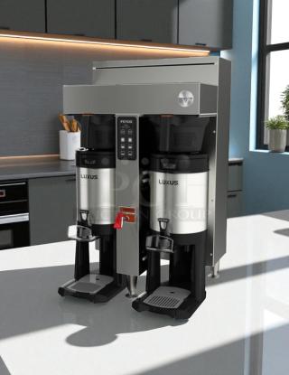 Great Condition - Fetco CBS-1152-V+ Twin Station Coffee Brewer 2x5.0 kW/3x5.0 kW E115252 - Tested & Working - Item #1193575