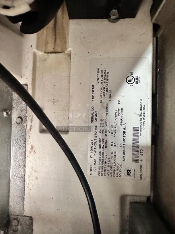 WOW, Nice Machine - Manitowoc Indigo Series Model IY1106A-261– Ice Maker Without Bin – 208-230V - Tested & Working - Image 9 of 9