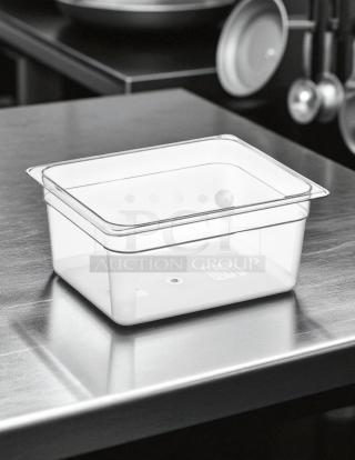 Best Brand Name! - Cambro 26CW135 Camwear® 1/2 Size Clear Polycarbonate Food Pan - 6" Deep with Lids
