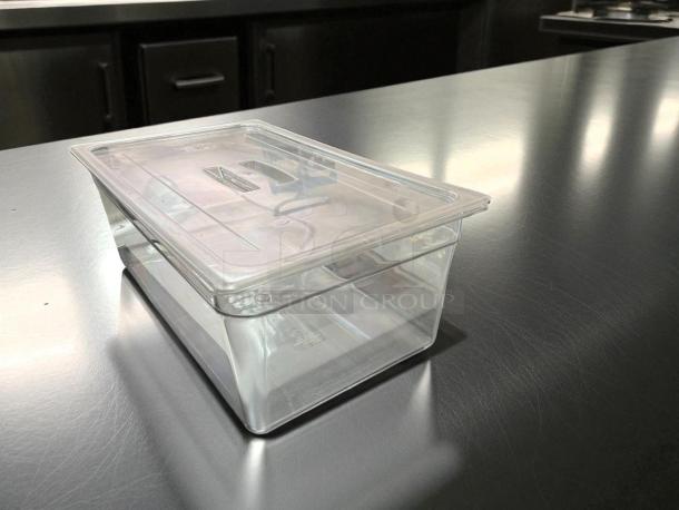 Best Brand Name! - Cambro 26CW135 Camwear® 1/2 Size Clear Polycarbonate Food Pan - 6" Deep with Lids - Image 2 of 4