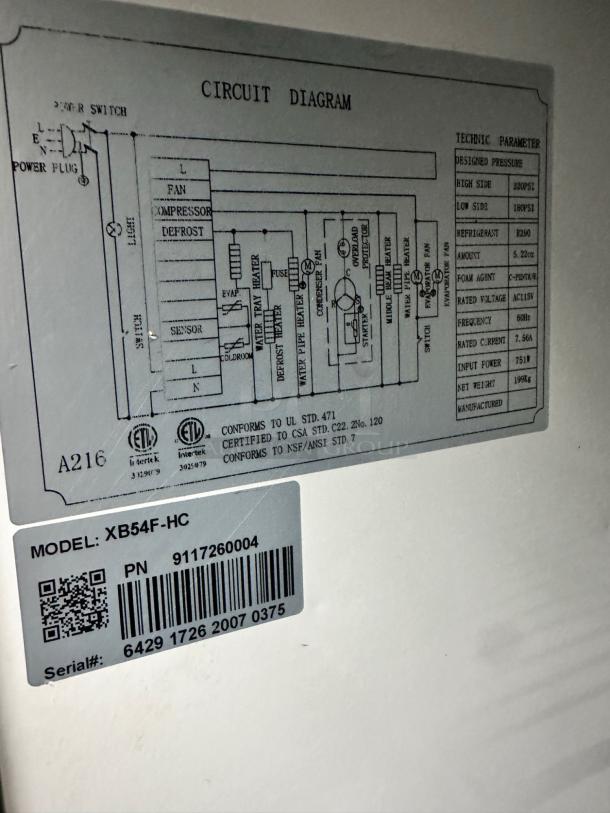 Excellent Condition – Cooler Depot XB54F-HC – Two Door Reach-In Freezer – 115V – Fully Tested & Working! - Image 9 of 11