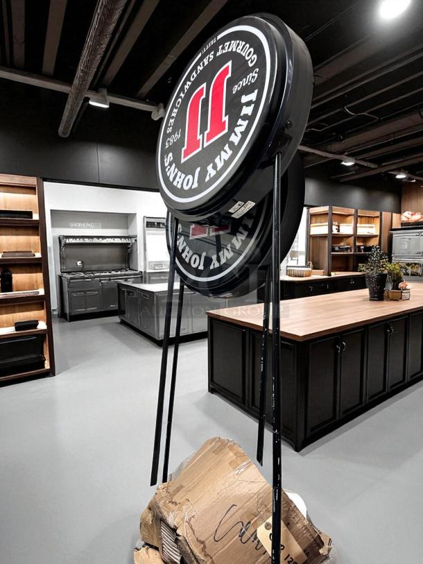 Awesome Condition – Jimmy John's Round Double-Sided Electric Sign – 115V – Fully Tested & Working! - Image 2 of 4