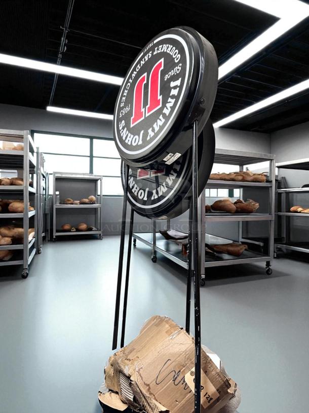 Awesome Condition – Jimmy John's Round Double-Sided Electric Sign – 115V – Fully Tested & Working! - Image 3 of 4