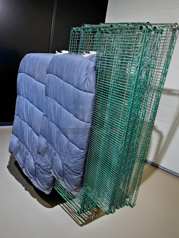 Awesome Condition – Green Epoxy Wire Shelving – 24" x 60" – Set of 6 Shelves ! - Image 1 of 4