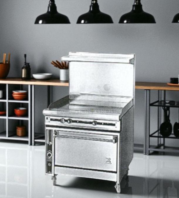 Superb Condition – Jade Range JTRH-36G-36 – Heavy Duty Gas Griddle Range with Oven – Fully Tested & Working! - Image 1 of 8