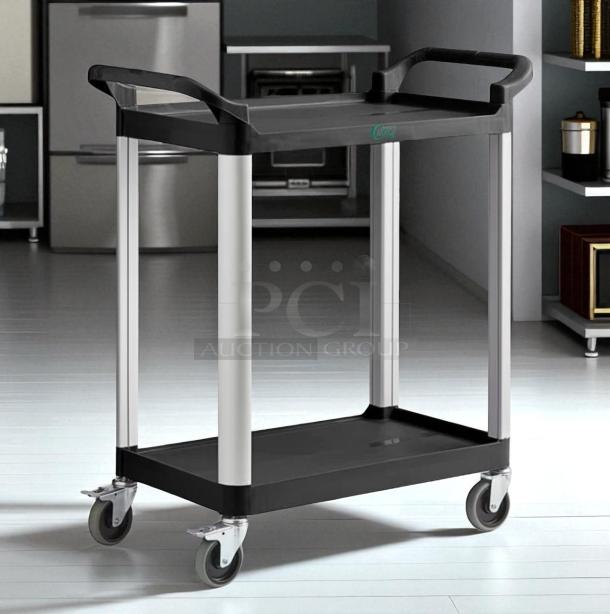 Brand New in Box – Choice – Large Bus Cart – 2 Shelf – 31" x 19" – Beige – Heavy-Duty Utility Cart! - Image 1 of 5