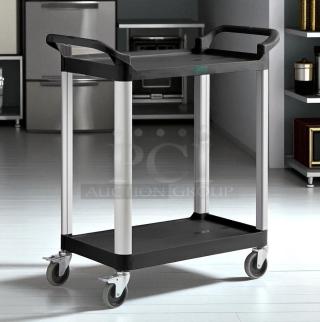 Brand New in Box – Choice – Large Bus Cart – 2 Shelf – 31" x 19" – Beige – Heavy-Duty Utility Cart!