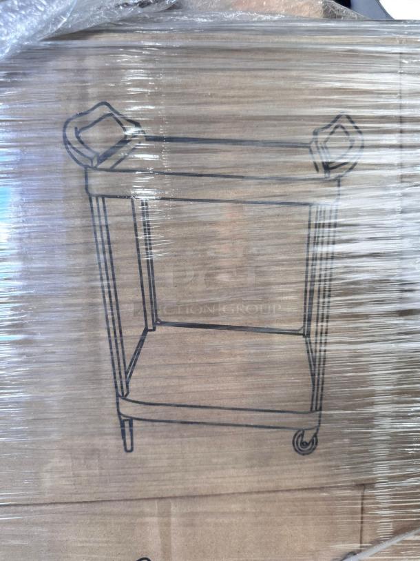 Brand New in Box – Choice – Large Bus Cart – 2 Shelf – 31" x 19" – Beige – Heavy-Duty Utility Cart! - Image 2 of 5