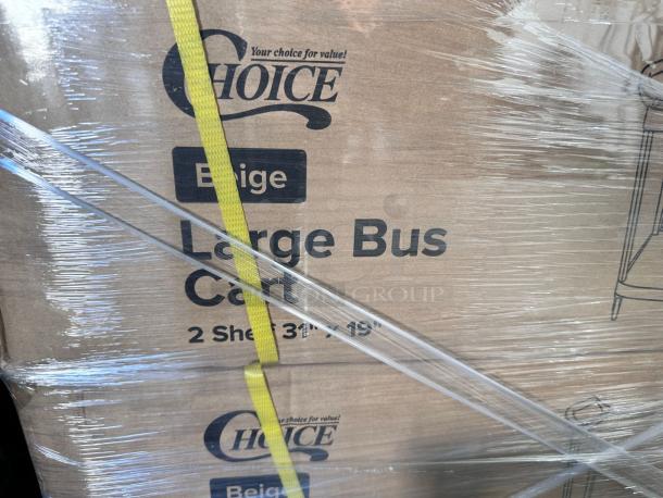 Brand New in Box – Choice – Large Bus Cart – 2 Shelf – 31" x 19" – Beige – Heavy-Duty Utility Cart! - Image 3 of 5