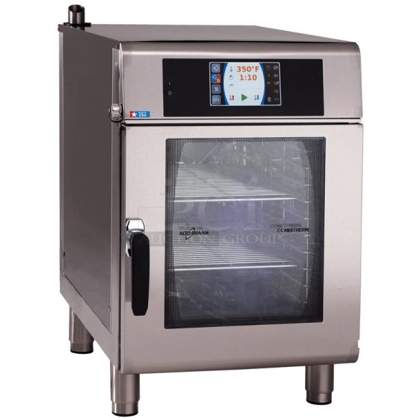 Brand new Alto Shaam CTX4-10E stainless steel combi oven. Full-size, boilerless, 380-415V, 3-phase. Digital display.