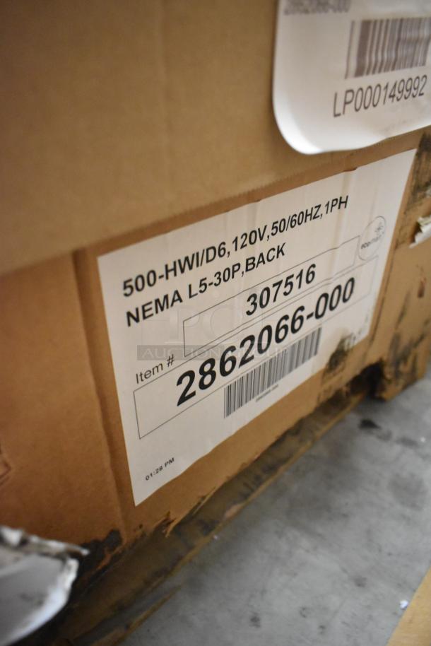 Brand new Alto Shaam 500-HWI/D6 hot food well, 6" deep pans, 208/240V, independent controls, in original box.