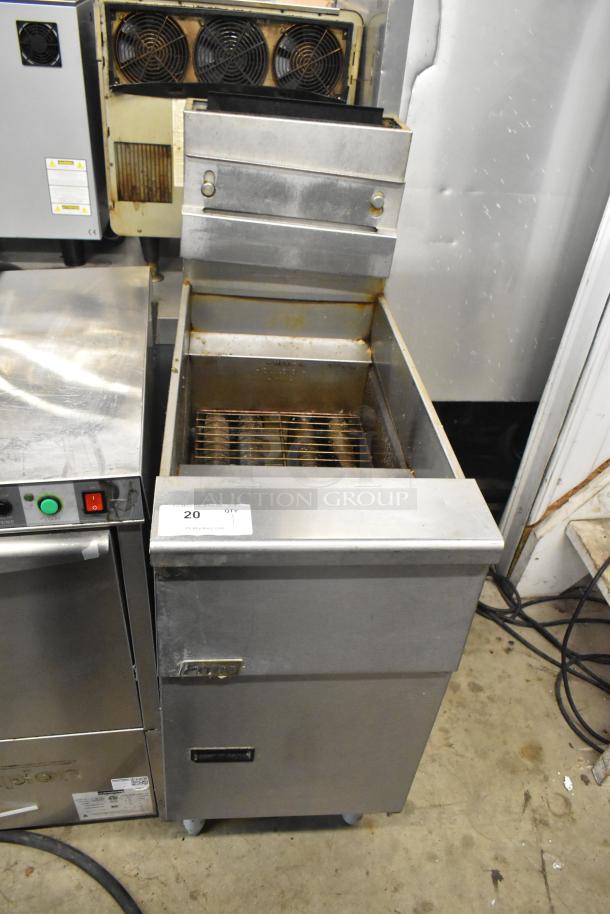 Pitco Frialator SG14 stainless steel propane deep fryer, 110,000 BTU, used condition, visible model label on front.