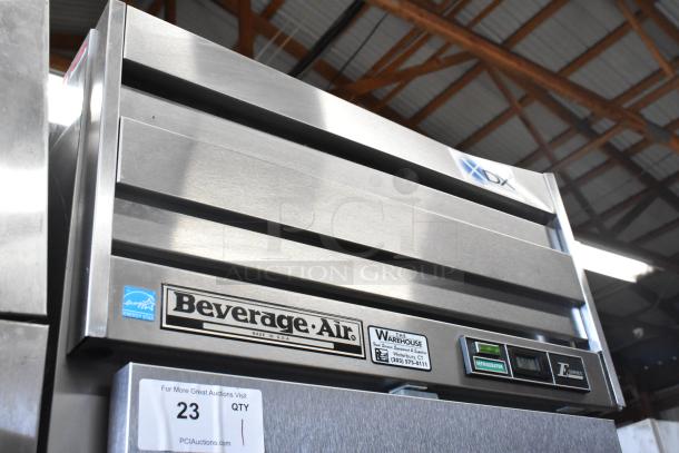 Beverage Air ER24-1AS stainless steel commercial cooler, single door, poly coated racks, on casters, 115V, 1 phase.
