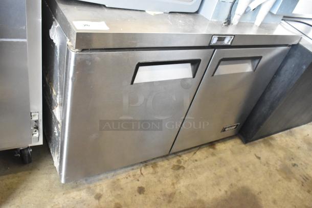 2019 Bison BUR-48 Stainless Steel 2 Door Undercounter Cooler, commercial-grade, 115V, 1 Phase, good condition.