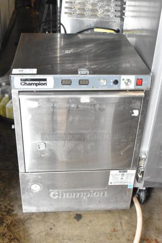 Champion UH230B-70 stainless steel commercial undercounter dishwasher, digital display, 120-208/230V, used condition.