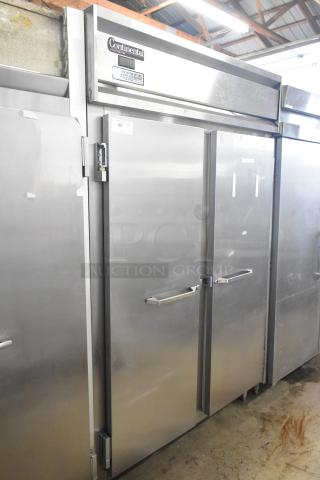 Continental DL2R-SA stainless steel 2-door reach-in cooler, 115V, 1 phase, excellent condition, visible brand label.