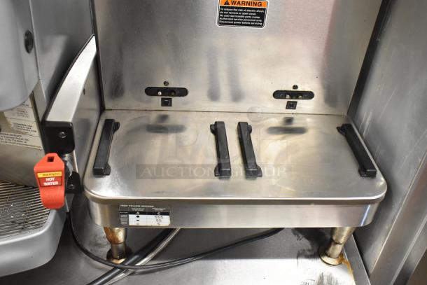 2020 Bunn ICB TWIN SH stainless steel commercial coffee machine, dual brewers, hot water dispenser, 120/208V, used.