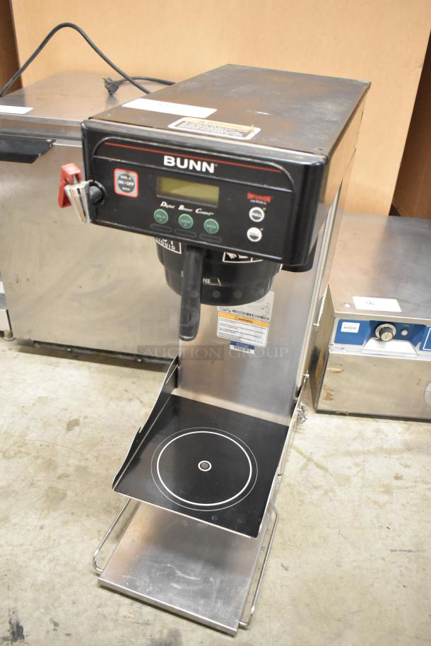 Bunn ITCB-DV stainless steel iced tea machine with hot water dispenser. Features poly brew basket, 120V, 1 phase.