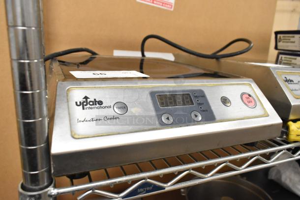 Update IC-1800W stainless steel countertop induction range, single deck, 120 volts, digital display, good condition.