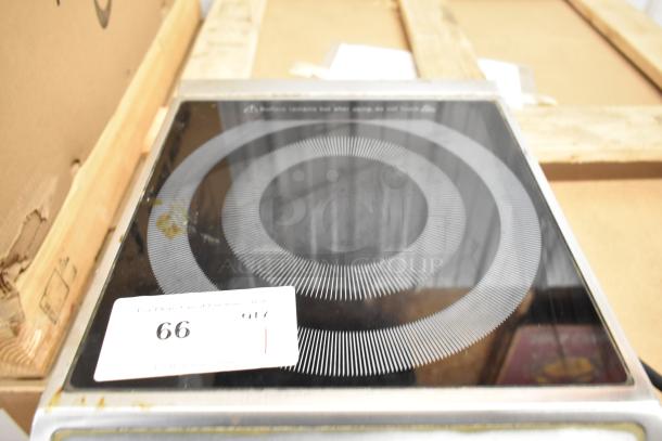 Update IC-1800W stainless steel induction range, single deck, 120 volts, countertop model, visible control panel.